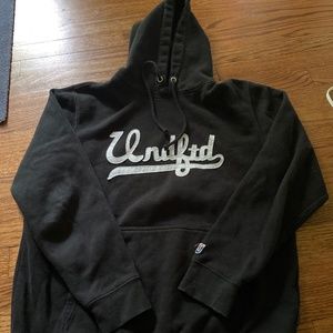 UNDEFEATED Black Script Hoodie USED Size Large